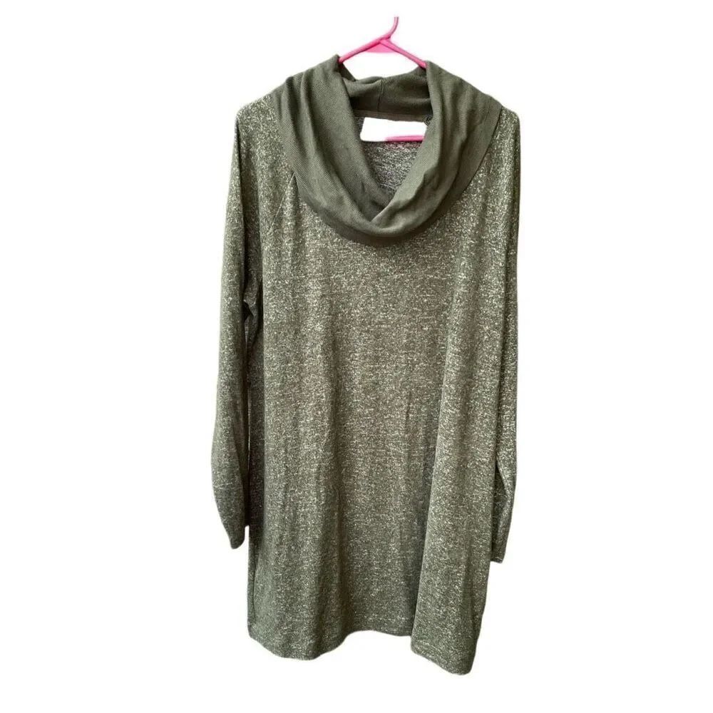 Cabi size L knit cowl neck sweater dress.